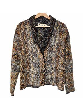 Harley of Scotland Textured Chevron Cardigan – Large